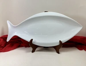 Fitz and Floyd Everyday Piatto da portata pesce porcellana bianca 18" - Foto 1 di 9