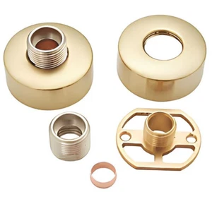 Highlife Bathrooms Round Shower Fixing Brackets Brushed Brass - Picture 1 of 8