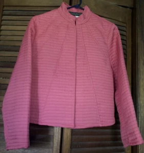 Harve' Benard Damen Langarm Kleid Stil Jacke-Lachsfarben Gesteppt-10P - Bild 1 von 2