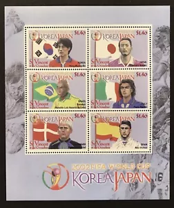 ST VINCENT 2002 FIFA WORLD CUP SOCCER STAMP SHEET MNH KOREA JAPAN SPORTS STAMPS - Picture 1 of 1
