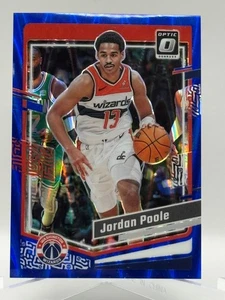 2023-24 Panini Donruss Optic Card #93 Jordan Poole Blue Seismic Prizm 166/249 - Picture 1 of 4