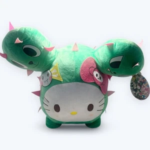 Peluche Jumbo Tokidoki x Sanrio Hello Kitty Cactus 16” Alto 36” Redondo Verde con Etiqueta - Imagen 1 de 10