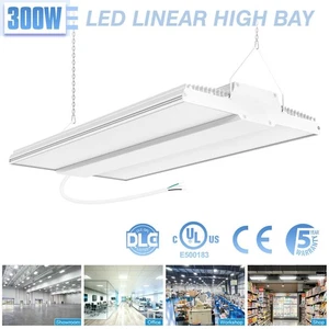 300W LED Linear High Bay Light 45,000LM Commercial Warehouse Garage Shop Fixture - Picture 1 of 12