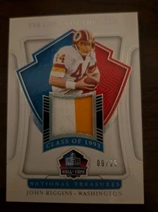 Parche plateado de 2 colores #/25 National Treasures John Riggins Treasures of Hall 2021 - Imagen 1 de 3
