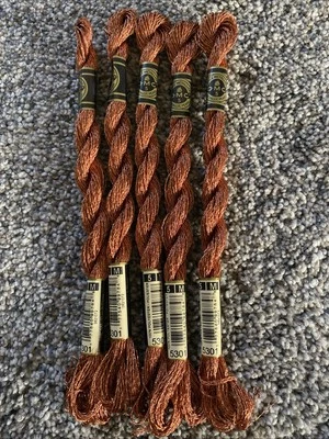 Lot 5 ORANGE #5301 DMC Metallic Embroidery Floss Thread 27.3 Yards Each 5M NEW - Image 1 of 4