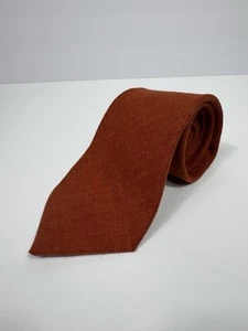 Ben Silver Herren Kamelhaar Leinen Seide Krawatte 58” x 3,5” Orange Karriere Luxus - Bild 1 von 9