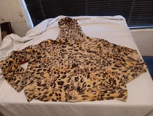 Juicy Couture Animal Full Zip Velour Hoodie Size 3XL Soft Luxe Paris Y2K Style - Picture 1 of 17