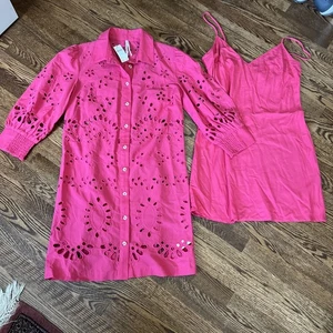 NUEVO CON ETIQUETAS VESTIDO ANTHROPOLOGIE OJALES CON FORRO SIN CORDONES talla S - Imagen 1 de 9