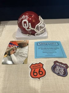 Roy Williams Signed Oklahoma Sooners Speed Mini Helmet BAS Witnessed w/ Photo - Picture 1 of 5