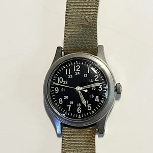 Vtg 1973 Hamilton Military Issued Watch MIL-W-46374A Manual Wind on Orig Strap - Picture 1 of 13