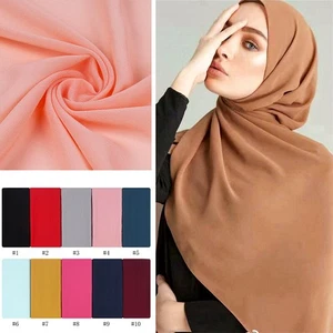 Chiffon Hijab Damen Turban Schal Uni Blase Islamisch Muslim - Bild 1 von 39