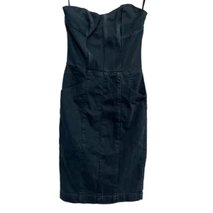 NEU Imitation Neiman Marcus Vintage Trägerloses Jeanskleid XS - Bild 1 von 8