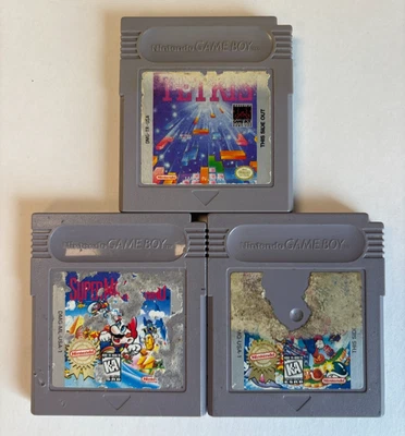 Lote de 3 Nintendo Game Boy Super Mario Land 2 Tetris Forma Áspera Probada y Funciona! Foto 1 de 2