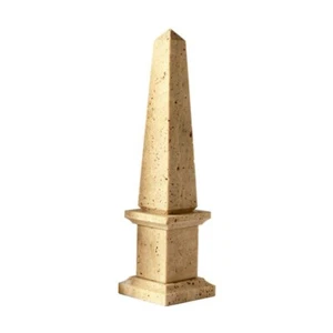 Obelisk Classic IN Travertine Italian Stone Classic Obelisk Home Design H.25CM - Picture 1 of 2