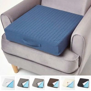 Armchair Booster Cushion Cover Soft Removable Quilted Cover with Zip - Picture 1 of 50