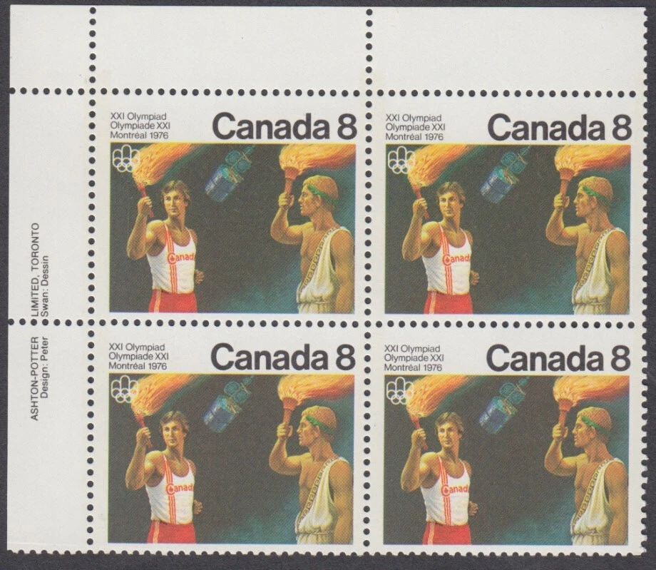 Canada - #681 Olympic Ceremonies Plate Block - MNH - Image 1 of 1