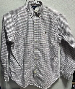 Polo Ralph Lauren Classic Fit Men’s Button Down Checkered White 17.5 36/37 NWT - Picture 1 of 5