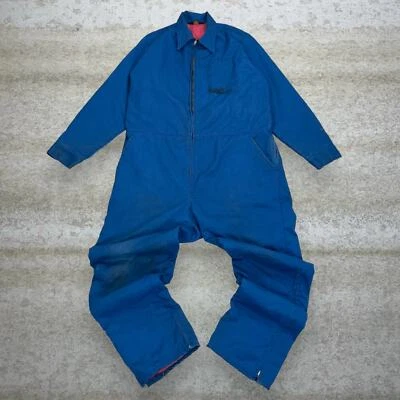 True Vintage Coveralls XL Royal Blue Canvas Insulated Zip Up Made in USA 70s - Image 1 of 4