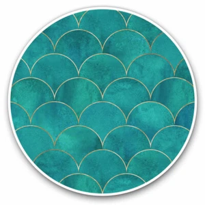 2 x Vinyl Stickers 20cm - Aqua Mermaid Scales Pretty Cool Gift #2523 - Afbeelding 1 van 9