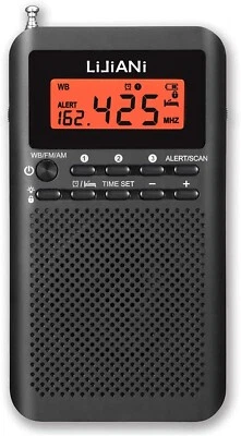 NOAA Weather AM FM Portable Radio Built in Speaker LCD Display Alarm Clock Timer - Image 1 of 4