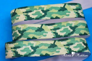 2 yards 5/8" Green Camouflage Fold Over Elastic Trim - Masks, Sewing, Crafts - Picture 1 of 1