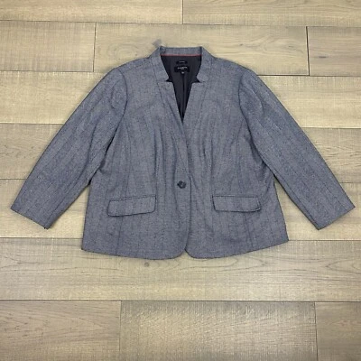 Chaqueta Blazer Talbots Aberdeen Mujer Talla 22W Negra Espiga Carrera Oficina Foto 1 de 4