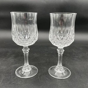 Cristal d'Arques Durand LONGCHAMP Cut Crystal Wine Glass Set of 2 - Picture 1 of 6