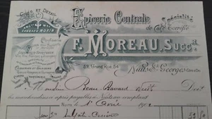 21 NUITS-ST-GEORGES BEL ENTETE EPICERIE CENTRALE AVRIL 1902 - Picture 1 of 2
