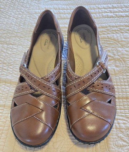 Scarpe basse CLARKS Ultimate Comfort Collection in pelle marrone da donna taglia 8