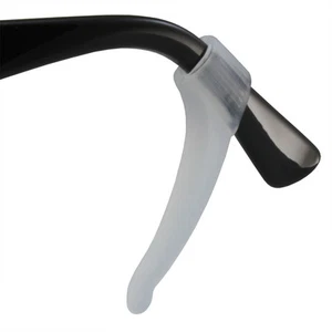 2 SETS ADJUSTABLE SOFT RUBBER EARLOCK NON SLIP EAR LOCK HOLDERS GLASSES WHITE - Picture 1 of 2