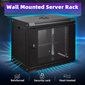 12U Network Server Cabinet Rack Wall Mount Data Case Enclosure 19 Inch Deep - Picture 1 of 12