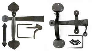 Rustikaler Eisen Suffolk Riegel Daumenriegel handgeschmiedet Schmied Landhaus Vintage - Bild 1 von 5