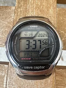 Casio Wave Ceptor WV-58A Black World Time Digital Dial Wristwatch - For Parts - Picture 1 of 10