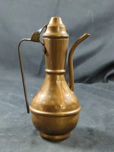 Antique Copper Coffee Tea Pot Dallah Arabic Islamic Brass Hammered Hinge Lid - Picture 1 of 12