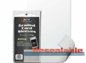 (100) BCW Resealable Graded Card Sleeves Flap for Closure Bags fit PSA BGS Slab - Picture 1 of 1