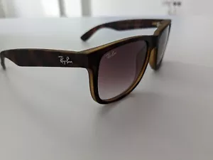 Ray Ban Havana Rb4165 Justin Brown Gradient 710/13 Rubber 54mm Sunglasses - Picture 1 of 12