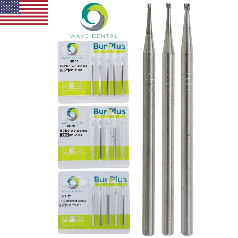 Wave Dental Carbide Burs HP 34 35 37 For Low Speed Straight Handpiece Prima - Image 1 of 4
