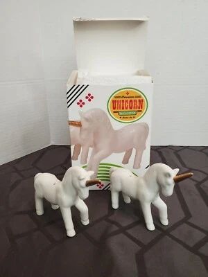 Unicorn Salt Pepper Set Porcelain Shakers Shake Dinning Table Tabletop Magic - Image 1 of 4