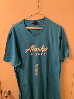 Alaska Airlines Teal Logo T-shirt New never worn size (L) District brand - Image 1 of 3