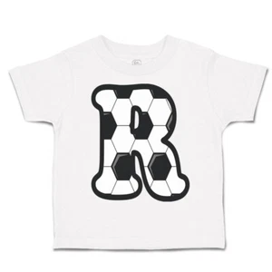 Toddler T-Shirt Soccer R Letter Alphabet Euro Cup Boy & Girl Clothes Cotton - Picture 1 of 39