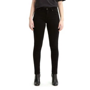 Levi's 711 Women's Black Jeans Stretch Skinny Fit Leg Denim Pants Size 26x28 - Picture 1 of 2