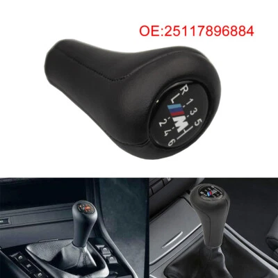 6 Gang M Sport Stil Schalthebel Leder Kurze Schaltknauf für BMW E46 E81 E82 E90 - Bild 1 von 4