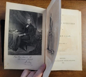 1844 HENRY CLAY, The Life and Speeches of HENRY CLAY Volume 1, hardcover - Picture 1 of 5