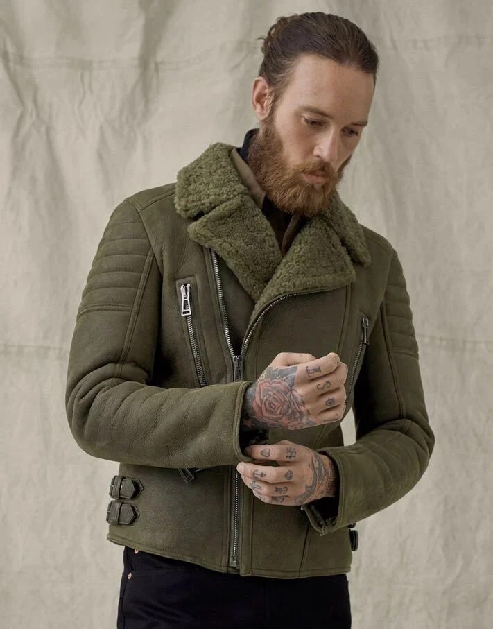 Chaqueta de piel de oveja Belstaff Fraser para hombre talla mediana Foto 1 de 2
