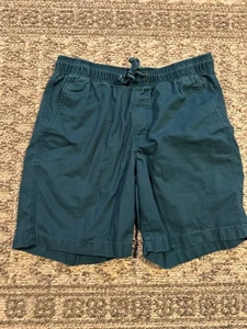 LL Bean Green Classic Fit Cotton Dock Shorts Mens M-Reg 506801 Drawstring - Picture 1 of 6
