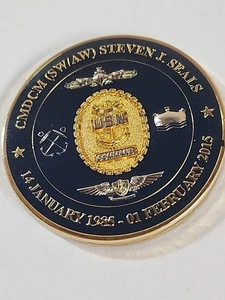 RARO CMDCM COMANDANTE Steven J Sellos Marina USN MONEDA DESAFÍO MILITAR JFK Cita - Imagen 1 de 3
