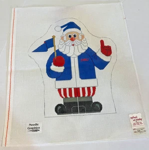 GRÁFICOS DE AGUJA LIENZO DE AGUJA PINTADO, ROJO, BLANCO Y AZUL SANTA, NAVIDAD - Imagen 1 de 6