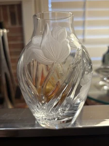 Tiffany & Co. Signed Louis Comfort Tiffany Tulip Clear Frosted Glass Vase - Picture 1 of 14