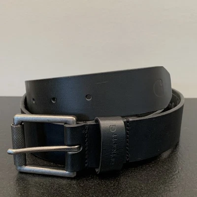 Carhartt Leather Belt Black Full Grain Buckle Adjustable Mens Size 36 WB5562-M - Image 1 of 4