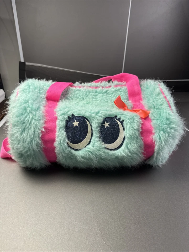 Justice - Tween Brands - Blue Furry Monster Duffle Bag - Kids Fun Bag - Image 1 of 4